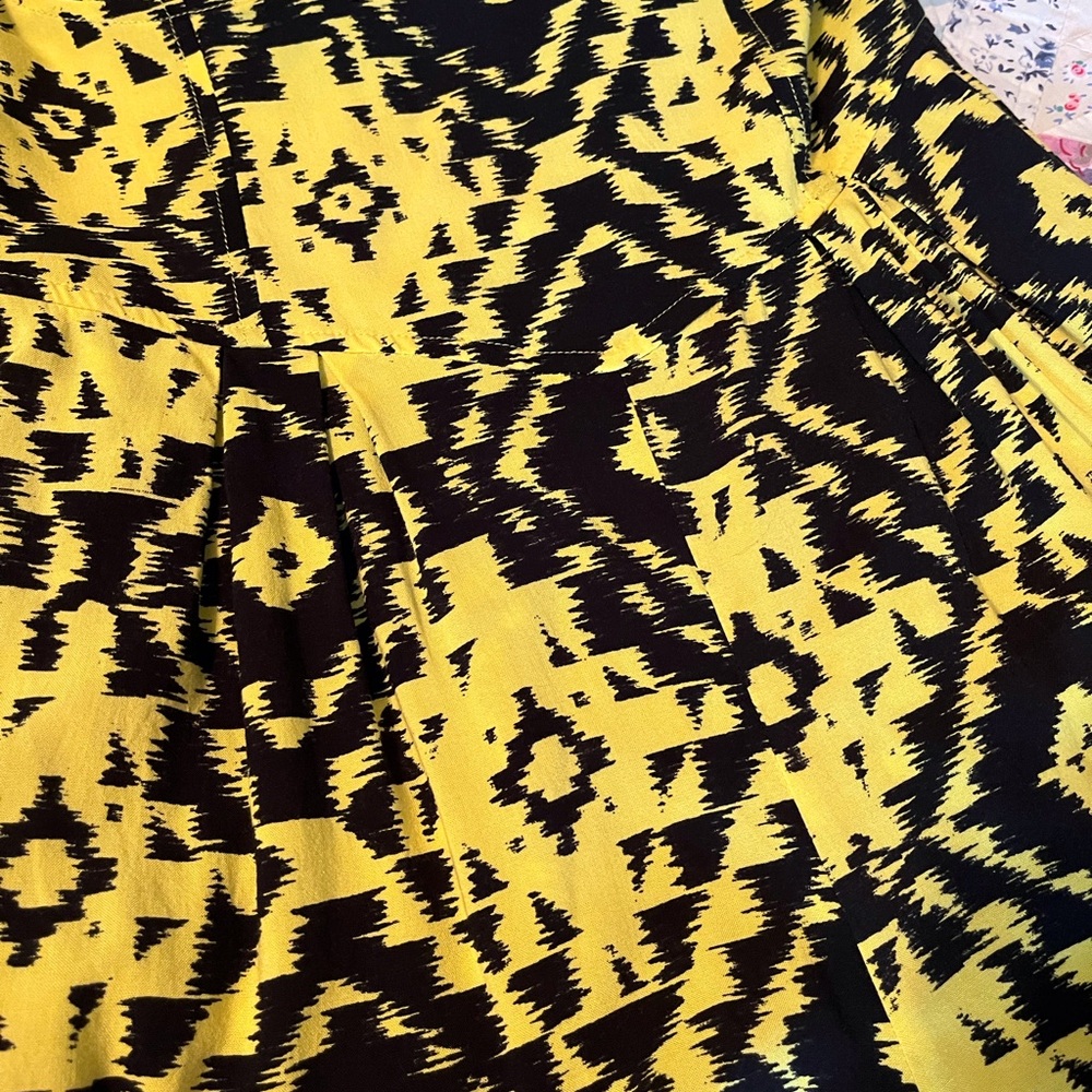 Material Girl Yellow and Black shorts romper - Picture 5 of 9